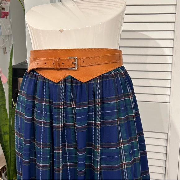 Plaid Chiffon Maxi Skirt - Picture 6 of 14